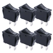mxuteuk 6pcs Snap-in Rocker Switch Toggle Power Switch SPST ON-Off 2 Pin 2 Po...