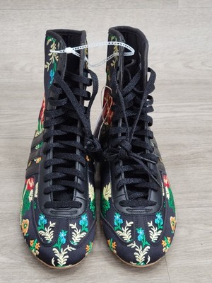 Adidas Rasant Mid Black Floral Embroidered High Top Sneakers JR8884 Women's 10