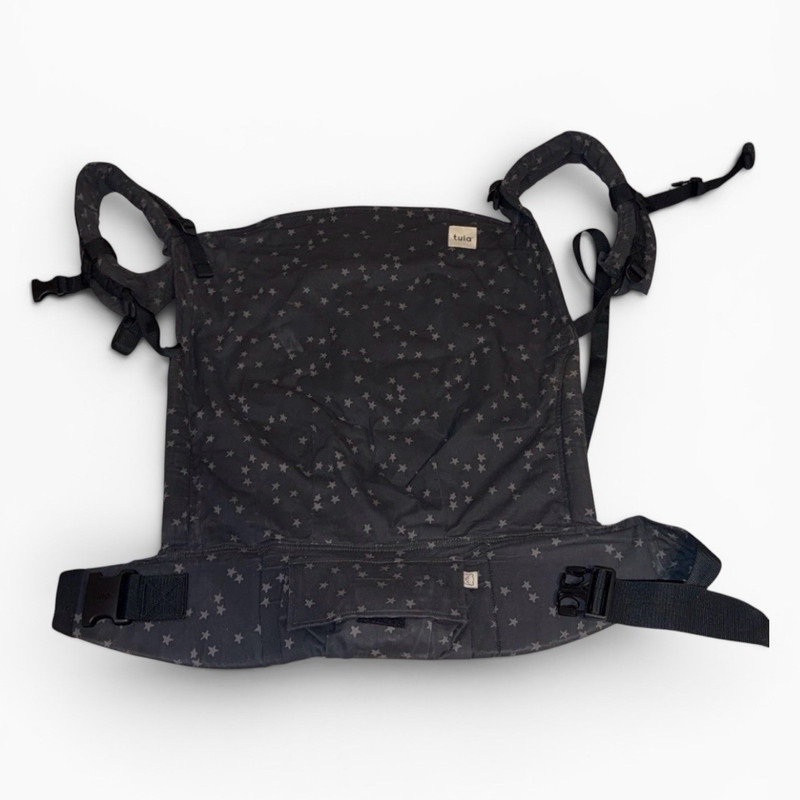 Tula Baby Carrier Black Gray Moon & Stars Theme, Buckle Closure, Padded Straps