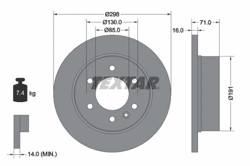 TEXTAR 93143303 Bremsscheibe für DODGE,FREIGHTLINER,MERCEDES-BENZ,MERCEDES-BENZ - Bild 1 von 1