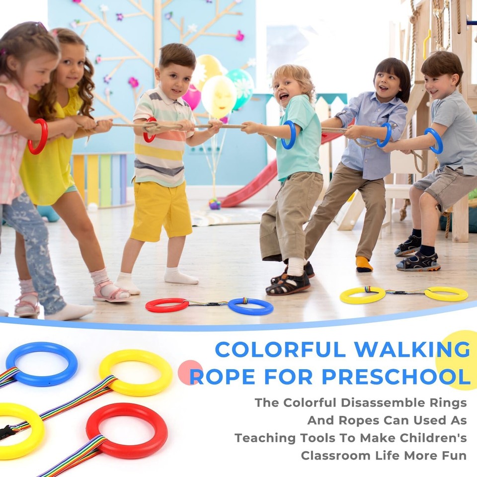 Walking Rope Rings Safety Walking Rope, Toddlers Walking Rope for Preschool, Colorful ...