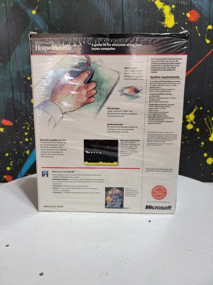 Vintage NEW Microsoft Home Mouse 9-Pin Serial Port Sealed In Box W/ Disk - Image 3 of 4