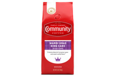 Community Coffee's Mardi Gras King Cake Coffee THREE 12-ounce Bags