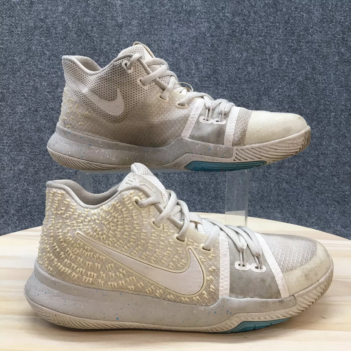 Nike Shoes Youth 7 Kyrie Basketball Sneakers White Mesh 859 466 101 Lace Up