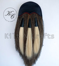 Original Handmade Traditional Scottish Horse Hair Sporran Kilt Accessory for Men