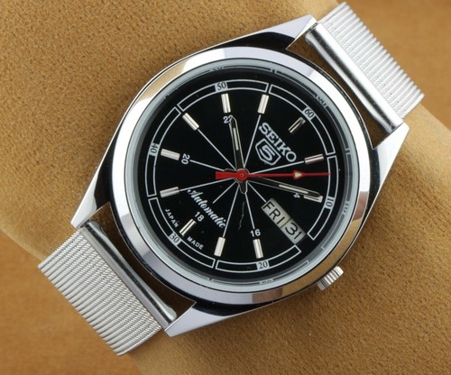 VINTAGE SEIKO 5 7009A AUTOMATIC BLACK DIAL JAPAN MEN'S WORKING WRIST WATCH  36MM | eBay