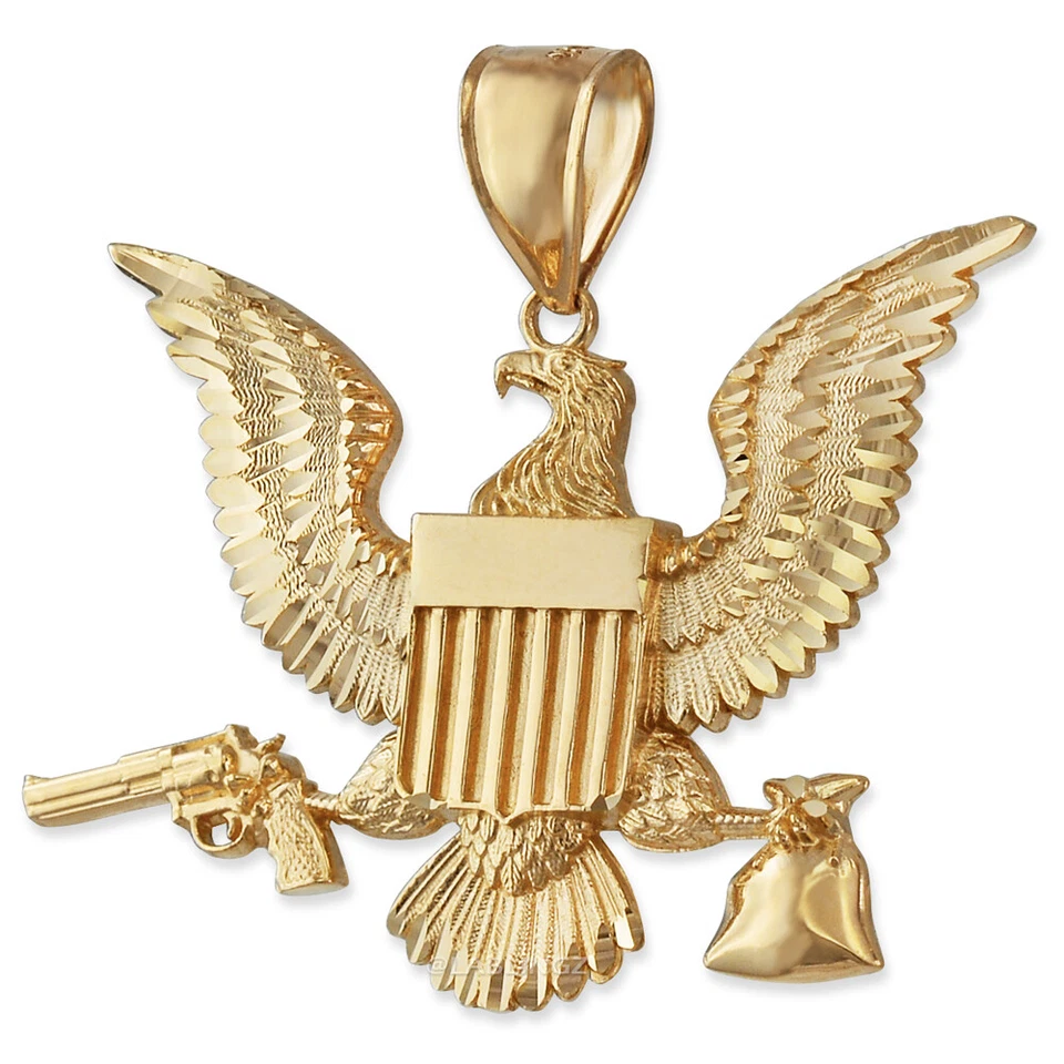 Bolso de Dinero Pistola Águila Dorada Para Hombres Grande DC Hip-Hop Colgante Foto 4 de 4