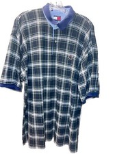 Vintage 90s Tommy Hilfiger Shirt Mens XL Green Plaid Polo Crest Logo