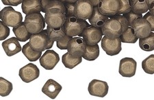 100 Antiqued GoldPlated Brass 4x3mm Smooth Rounded Rectangle Beads with 1mm Hole