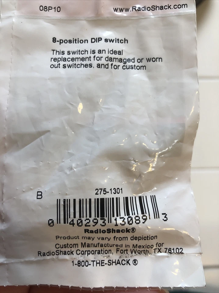 RadioShack 275-1301 24 VDC 8-Position DIP Switch, 25 mA, Pack of 1 - Image 2 of 4