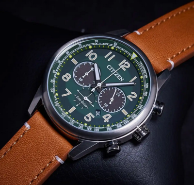 Citizen Green Dial Eco-Drive Chronograph Date Display Men's Watch
