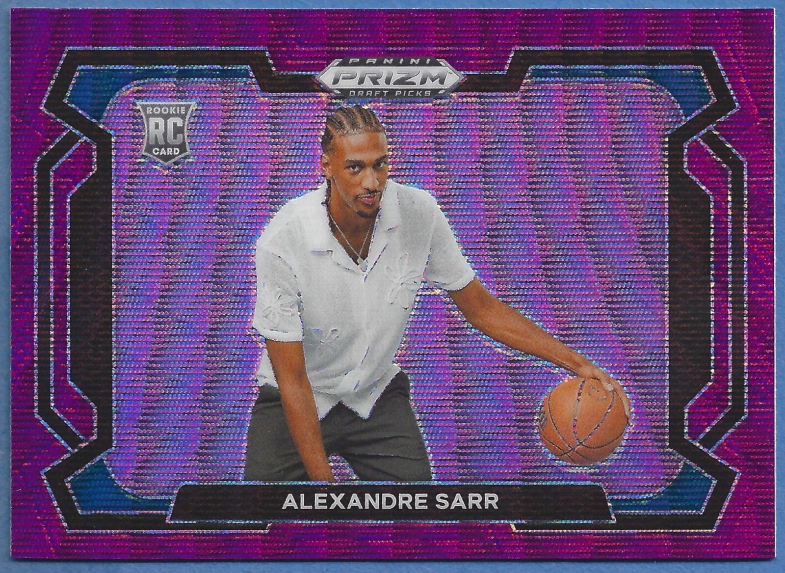 2024 Prizm Draft Picks Purple Wave Variation Rookie Card #52 Alexandre Sarr