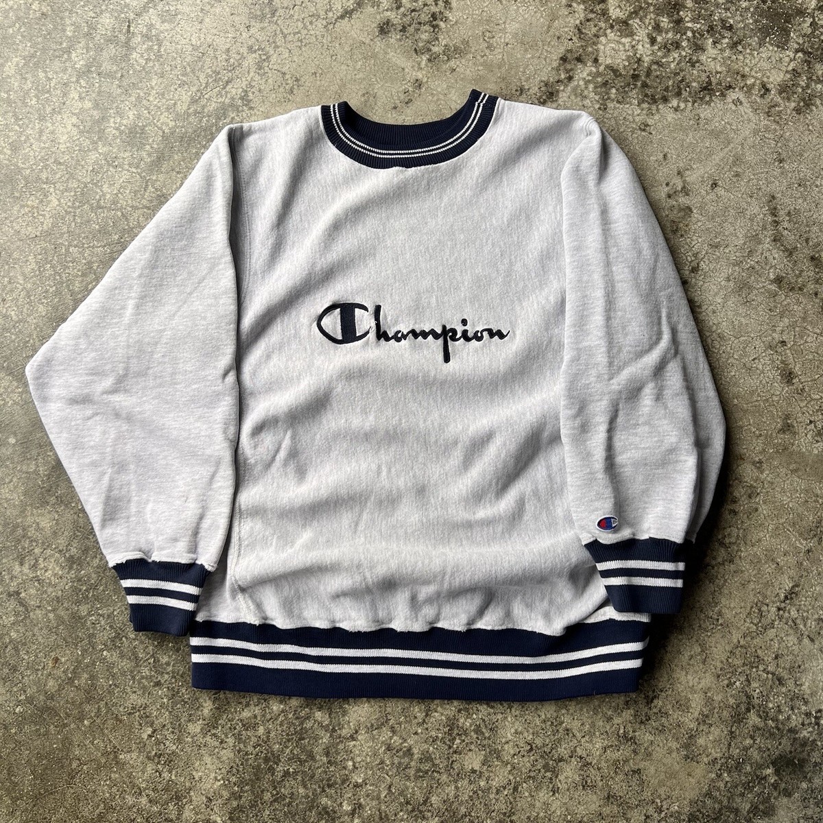 Vintage 90s champion USA Made Reverse Weave Pullover Two Tone