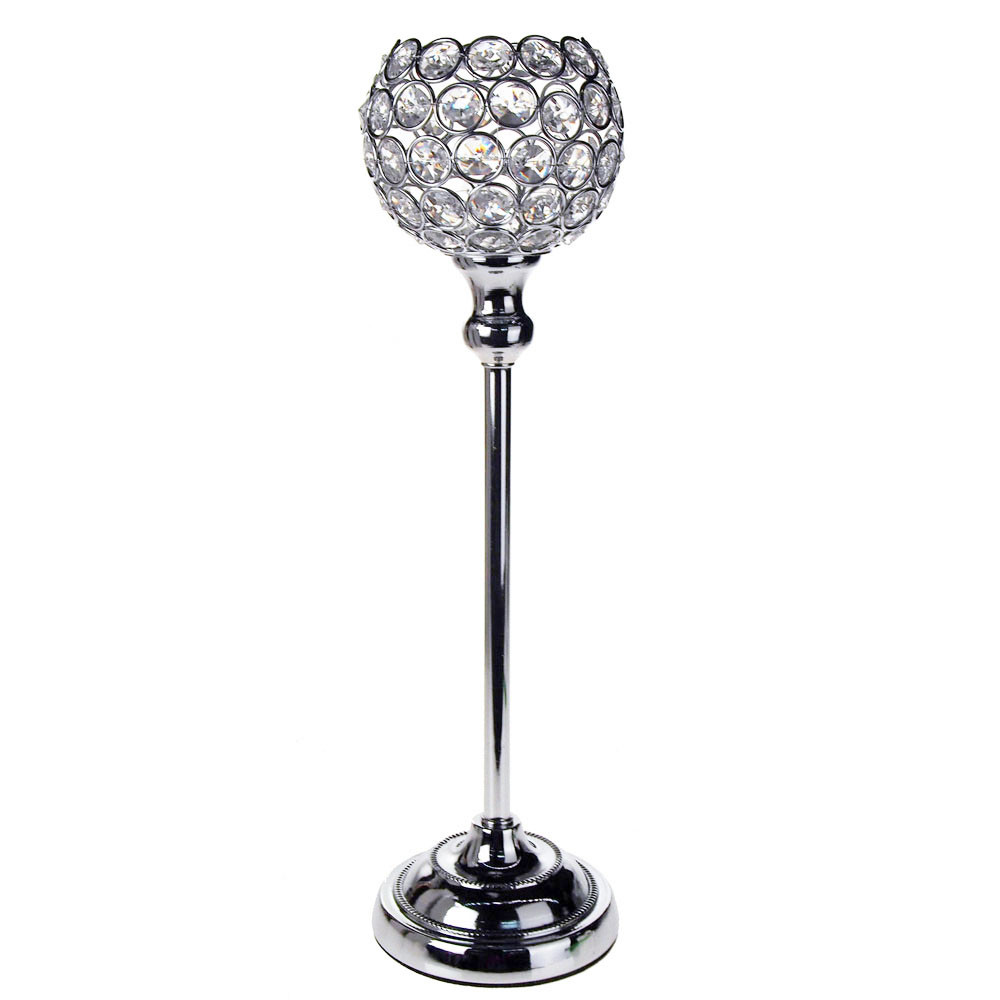 Crystal Globe Candle Holder Metal Centerpiece eBay