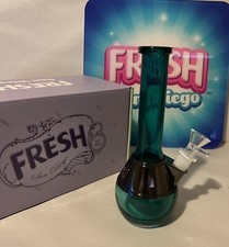 Glass Water Pipe Bubble Hookah TEAL 8.5" FRESH USA Made Solid Thick Piece NEW