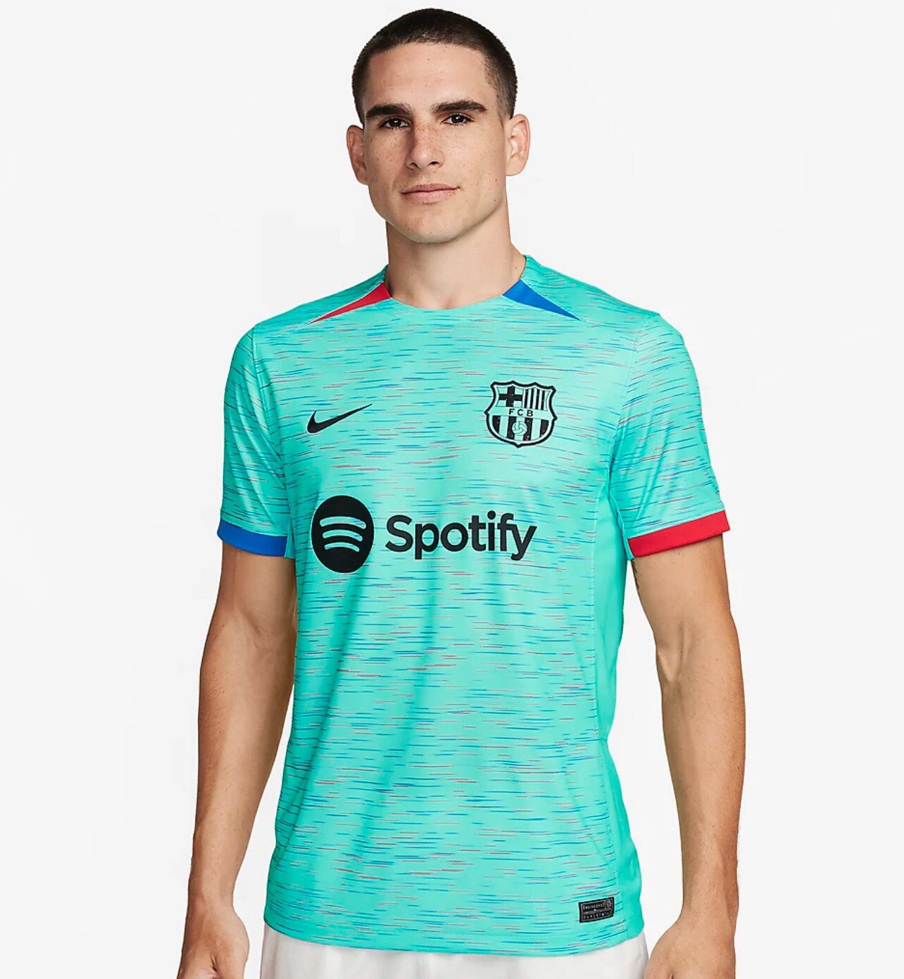 Nike FC Barcelona 2023/24 Stadium Third Men's Soccer Jersey Aqua L DX9820 #8
