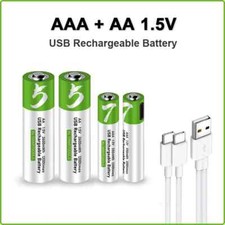 AA  AAA USB Rechargeable Battery 1.5V Li-ion Batteries for Toys Watch  TYPE-C