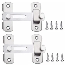 2 pack 4" Stainless Steel Gate Latches Safety Flip Sliding Barn Door Bolt N655