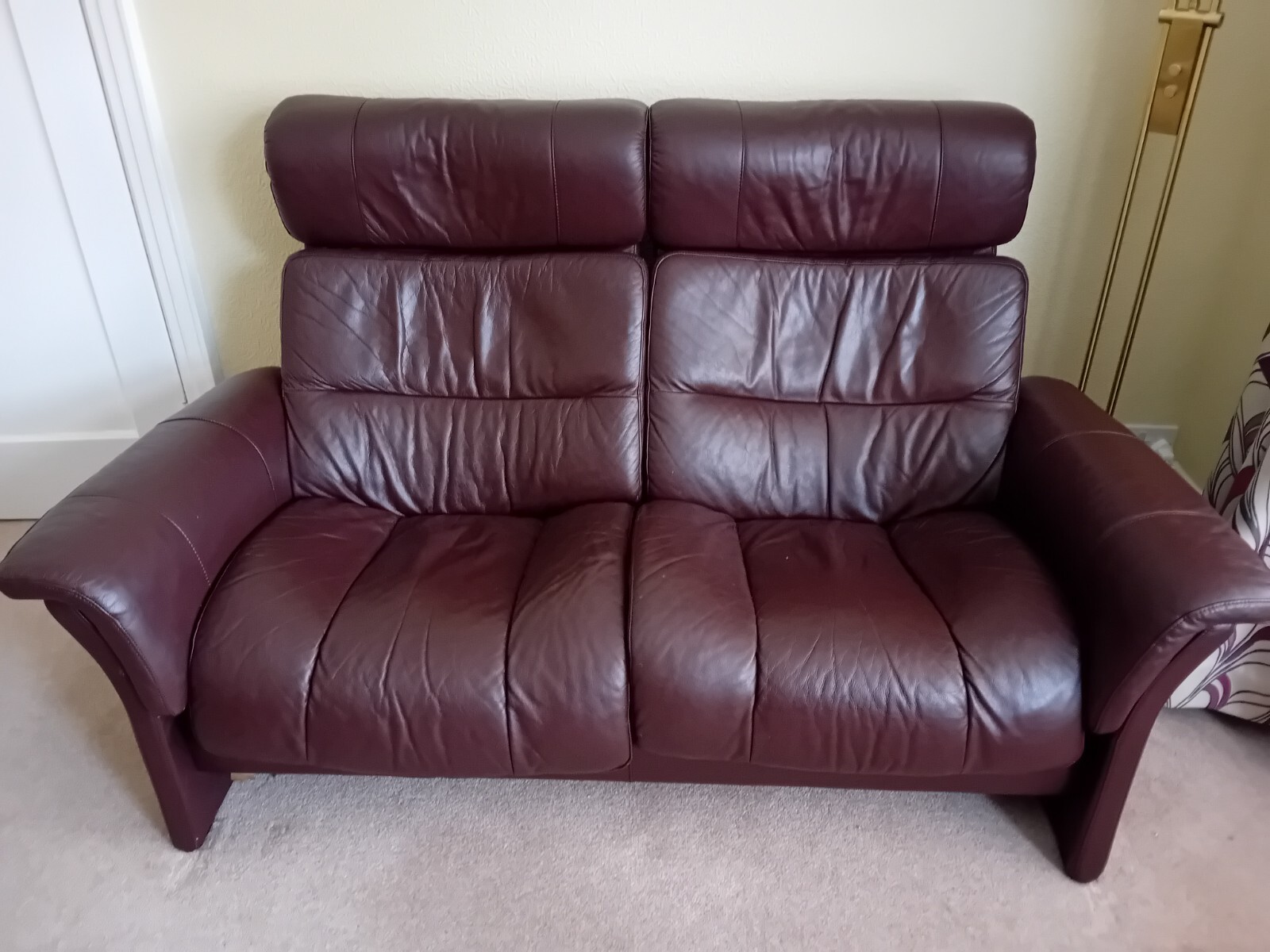 Ekornes Stressless 2 Seater Recliner Brown Leather Sofa eBay