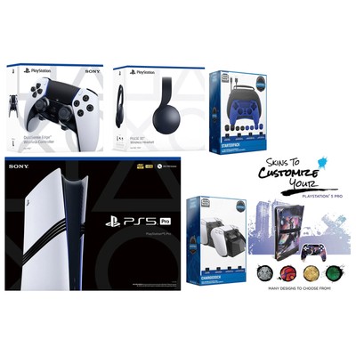 Sony Playstation 5 Pro + Black Pulse Headset, EDGE Controller