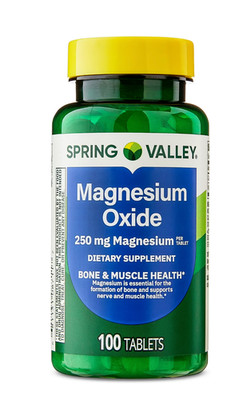 Spring Valley Magnesium Oxide 250mg 100 Tablets Dietary Supplement