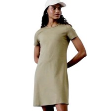 Athleta Essential Tee Dress Perennial Olive Sport Comfort Casual Women's Size XS