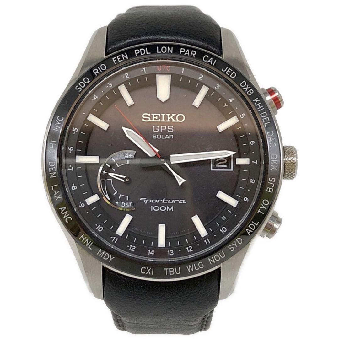 SEIKO Sportura　スポーチュラ　ブラック　美品 Seiko Sportura GPS Solar Black Dial 8X22-0AC0-2 SS Ceramic 45mm