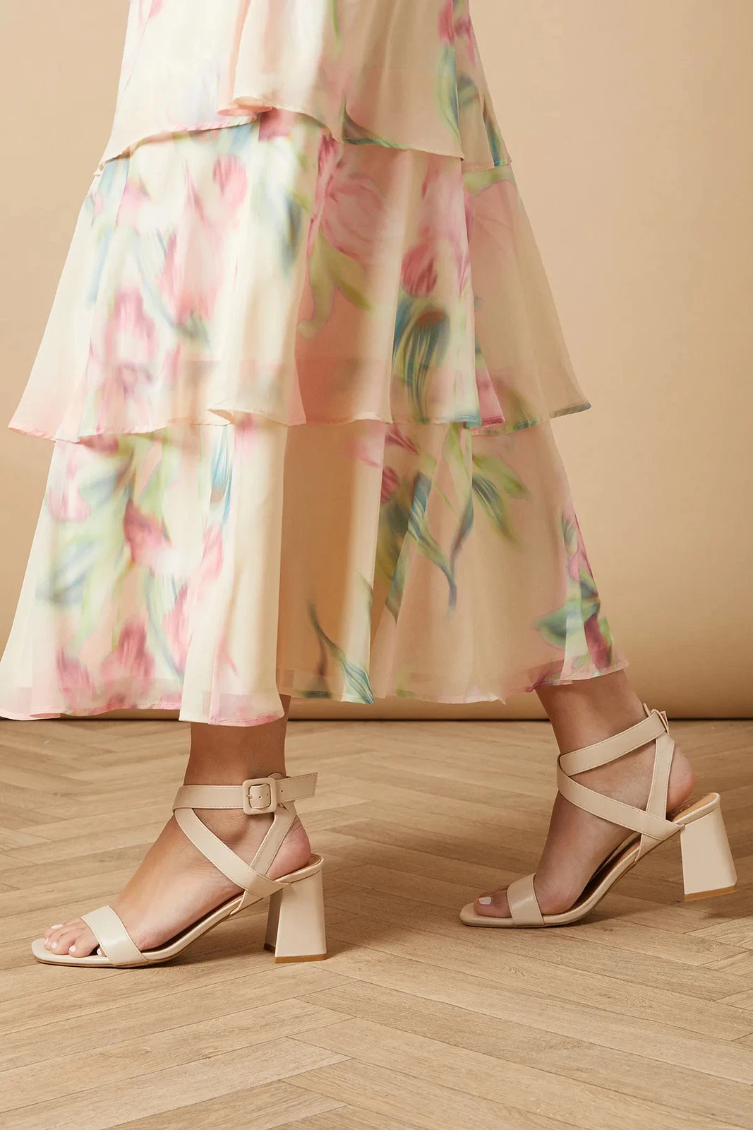 Oasis Beige Heeled Sandals Womens Occasion Heels