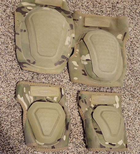 Damascus Multicam Knee & Elbow Pad Set 4-Piece Adjustable Padded 2-Strap