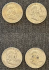 (4X) 90% Silver Franklin Half Dollar Average Circulated - 1960, 1961, 1962, 1963