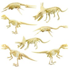 7 Pieces Dinosaur Skeleton Carfts Collection Model Toys for Children Kids