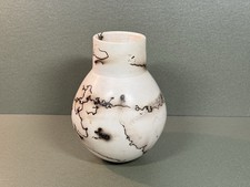 Keramik Vase Horsehair Raku Stil Unikat Handarbeit Kunstobjekt Deko