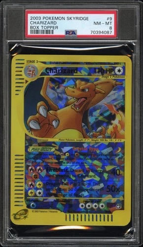 PSA 8 2003 POKEMON SKYRIDGE BOX TOPPER #9 CHARIZARD PROMO HOLO