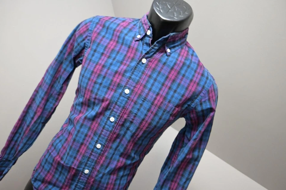 J Crew Slim Fit Casual Button Up Dress Shirt Plaid Long Sleeve Mens XS XSMALL - Image 4 of 4