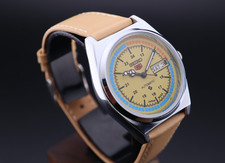 Vintage Seiko 5 Automatic 6309A 17J Men's Wrist Watch Day Date- Japan Made