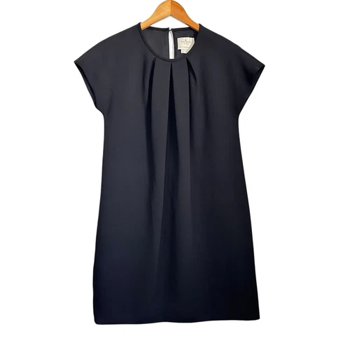 Abito donna Kate Spade New York manica corta tubino taglia 0 nero tasche carriera