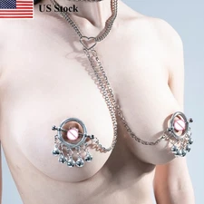 Nipple Clips With Bell Metal Leather collar BDSM toy Nipple Clamps For Women