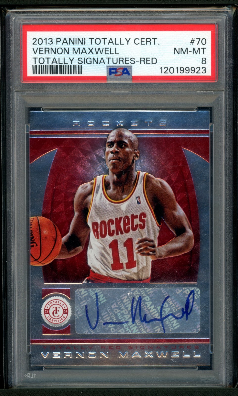 2013 Panini Totally Certified Vernon Maxwell! Red Auto/Autograph! /99! PSA 8!#70