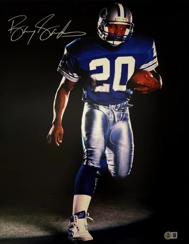 Barry Sanders Signed Detroit Lions 16x20 Photo Beckett Witness BAS COA