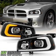 For 2006-2010 Dodge Charger Halogen Upgrade LED Light Tube Switchback Headlights