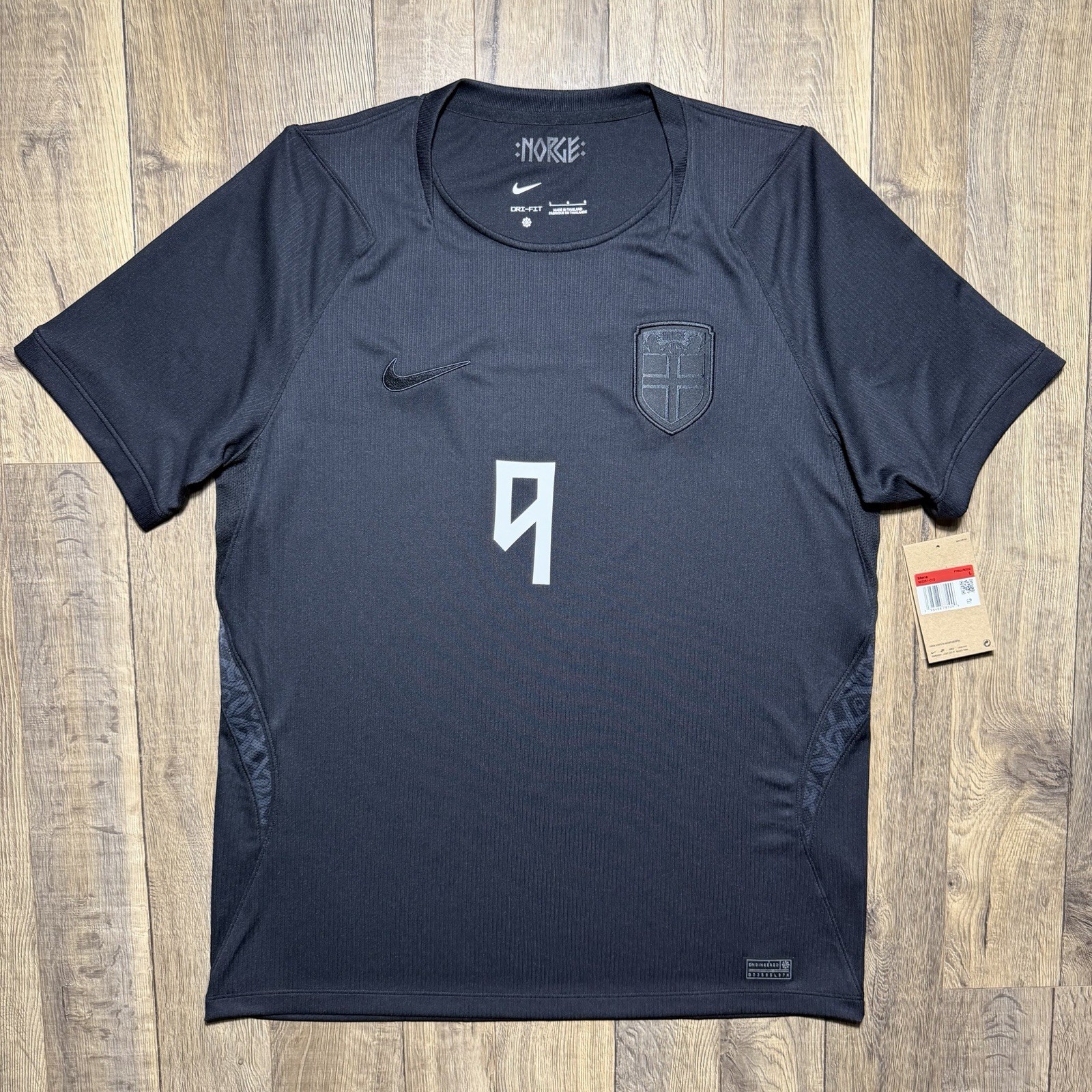 NWT Norway Erling Haaland Nike 2026 Authentic Stadium Away Black Jersey Men’s L