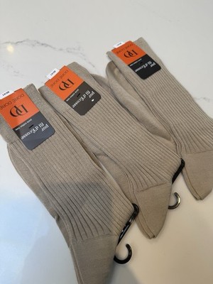 3 x DORE DORE gerippte Baumwollsocken - beige - 40/41 - UK 6,5-7,5