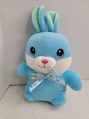 Homerbest Blue Bunny Rabbit Plush Ribbon Bow Green White Squishy Stuffie Toy 9''