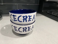 Rae Dunn “ICE-CREAM" White Dessert Sundae Bowl Set of 2