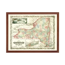 Old Map of New York 1854 - Vintage New York Art