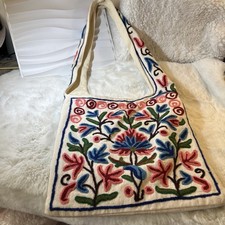 Boho Crossbody Bag Purse Floral Tapestry Inlay 12 X12  Zipper Festivals Fun