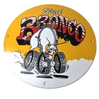 Vintage Ford Bronco Service Porcelain Sign - Gas Pump Porcelain Auto Sign