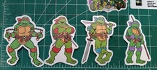 TMNT X MATTE DIE-CUT STICKER X LOT OF 4 X 1987-1996 VERSION X TMNT X 2.5 INCH