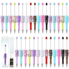Beadable Pens Kit Plastic Petal Glitter Refills Bags DIY Mixed Colors 30 PCS