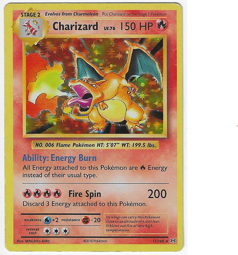 Charizard 11/108 | 2016 Pokemon XY Evolutions Holo LP | Pokemon TCG